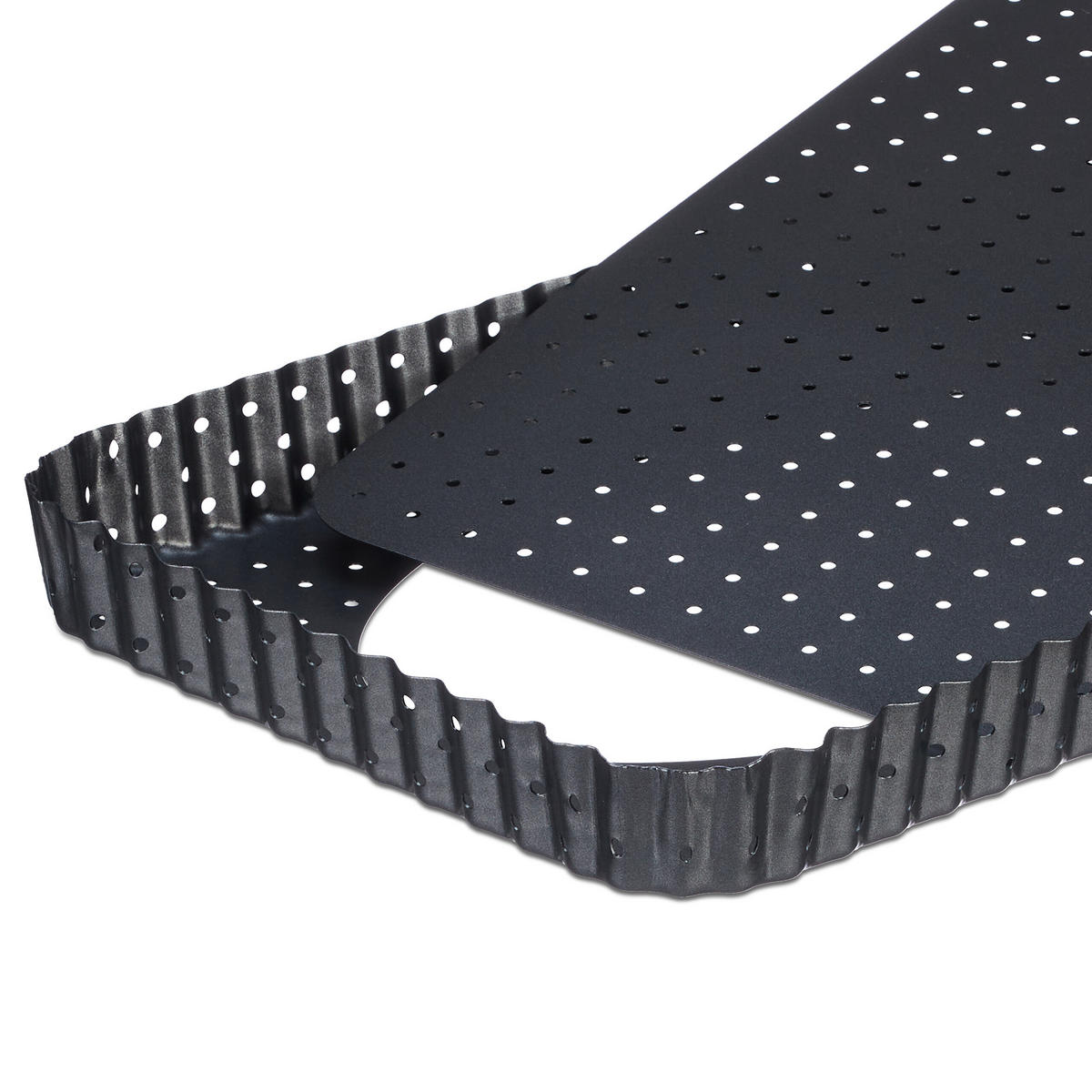 2-DIELNA súprava foriem na tarte - antracitová, kov (31/3/21cm) - Relaxdays