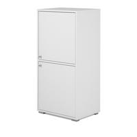 KOMMODE weiß 46 x 97 cm, Anrichte mit wechselbarem Türanschlag - Silberfarben/Weiß, Holzwerkstoff/Kunststoff (46/96.5/33.5cm) - Furn.Design