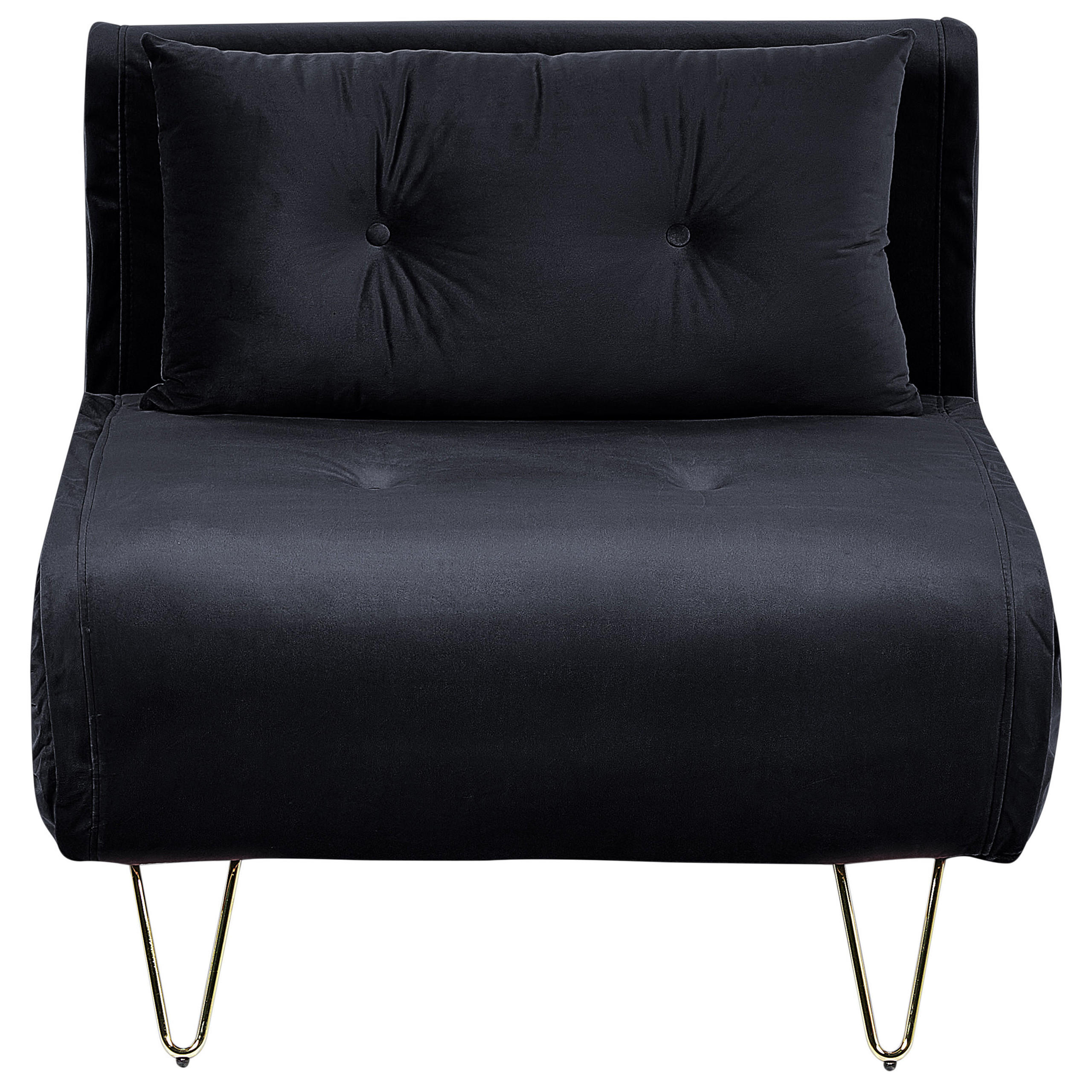 SCHLAFSOFA Samtstoff Schwarz Vestfold - Schwarz, Textil (85/81/78cm) - Beliani