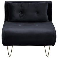 SCHLAFSOFA Samtstoff Schwarz Vestfold - Schwarz, Textil (85/81/78cm) - Beliani