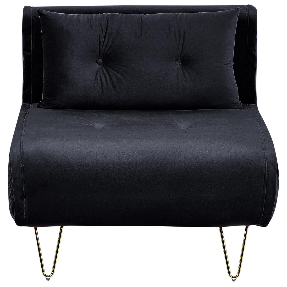 SCHLAFSOFA Samtstoff Schwarz Vestfold - Schwarz, Textil (85/81/78cm) - Beliani