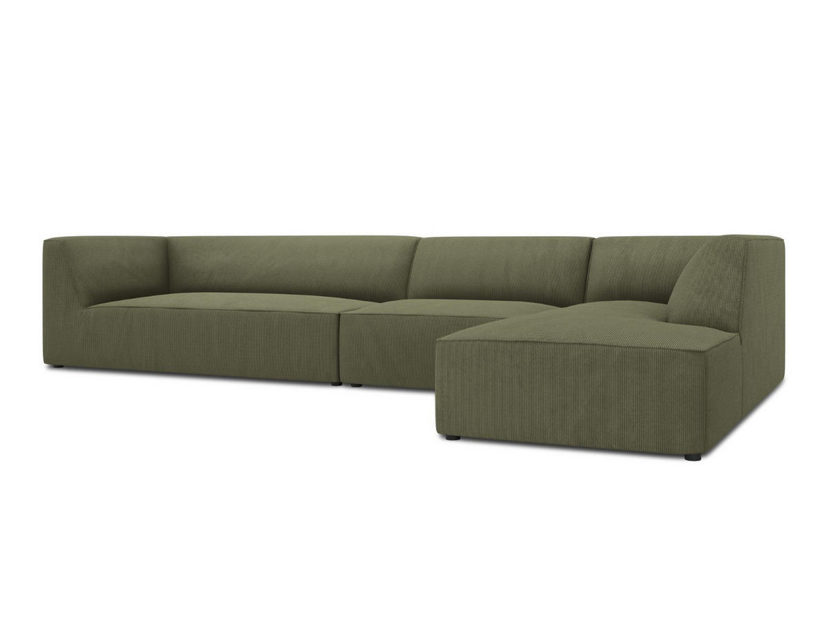 ECKSOFA rechts Ruby aus Cord grün 5 Sitzplätze - Grün, Textil (180/366cm) - Micadoni