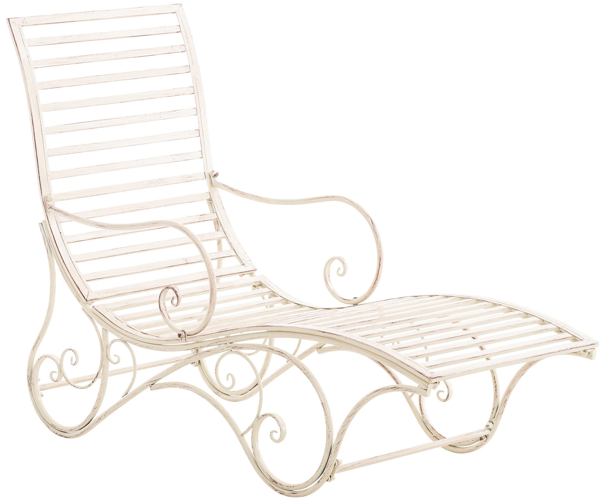 GARTENLIEGE Senta Antik 58x140x101cm Metall Antik-Creme Sonnenliege - Creme, Metall (58/101/140cm) - DELUKE