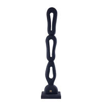SKULPTUR Rhyce Schwarz 18/13/98cm - Schwarz, Holz (13/98/18cm) - PTMD Collection