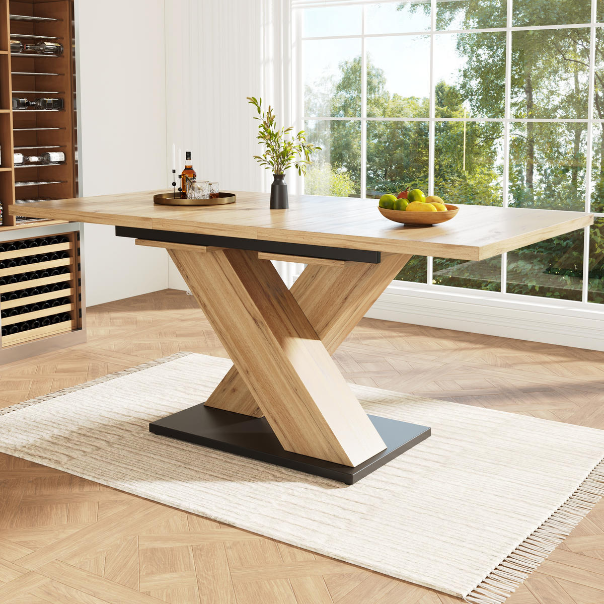 AUSZIEHTISCH 119/80/75 cm in Holzoptik – ausziehbar für 6–8 Personen - Hellbraun, Holzwerkstoff (158.5/80/75cm) - BEAOK