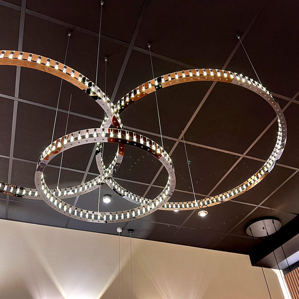 LED-HÄNGELAMPE Atom Ring Schwarzchrom Ø 80cm - Schwarz, Metall (80/80/5cm) - s.luce