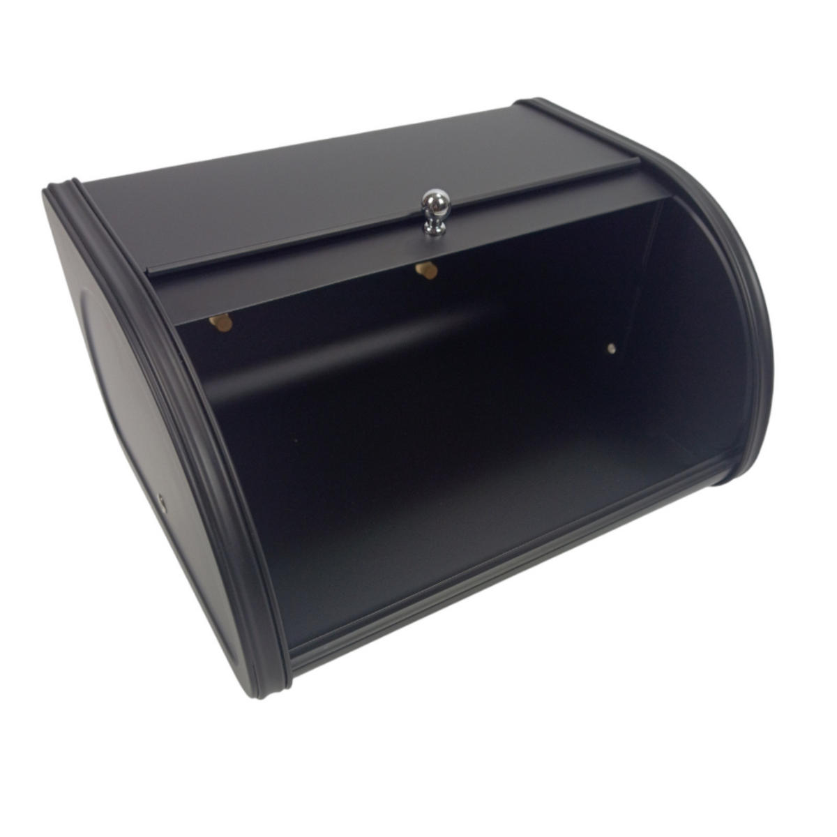 BROTKASTEN Metall Schwarz rolltop 31,5x26x17 cm - Schwarz, Metall (31.5/17/26cm) - Begryf
