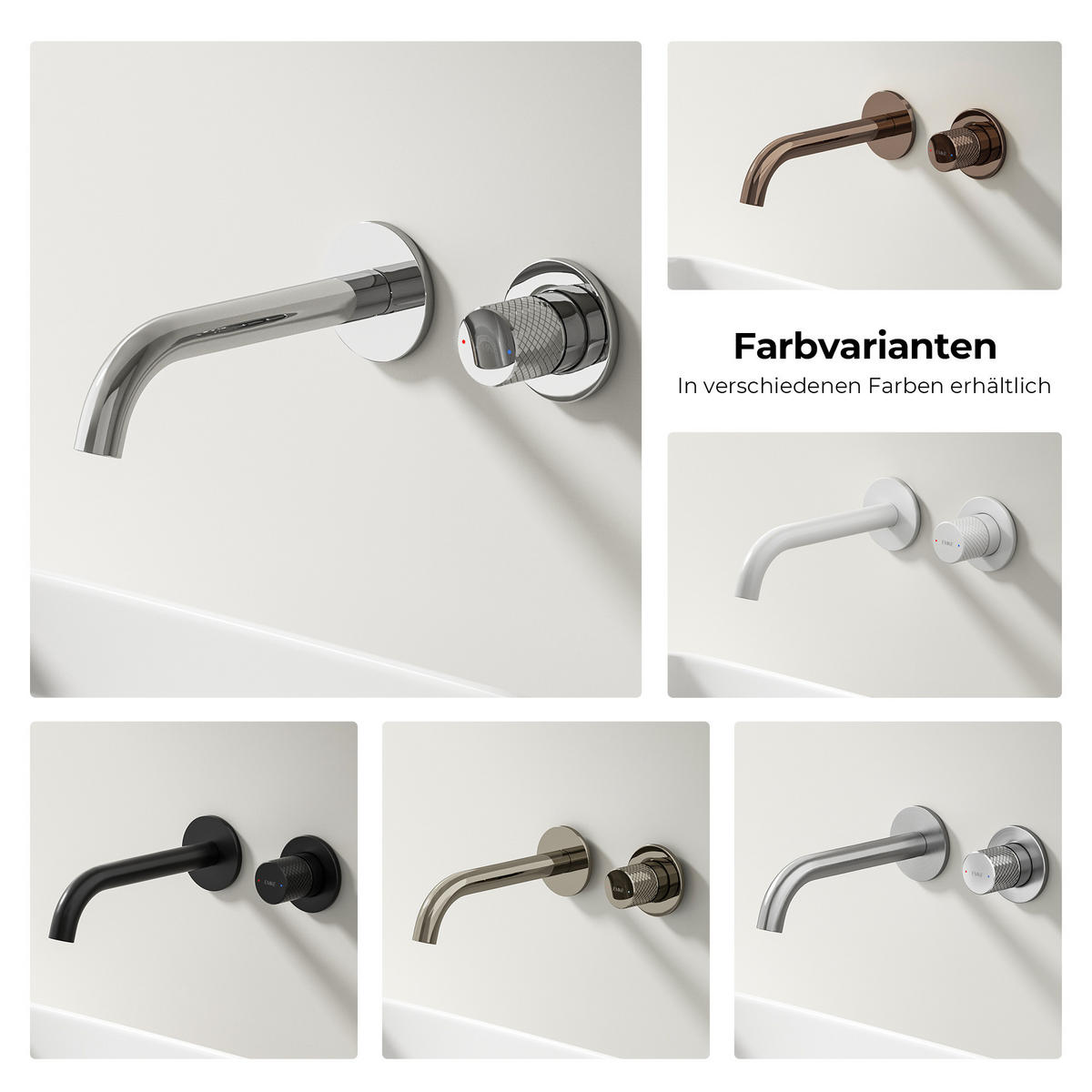 WASCHTISCHARMATUR Unterputz Chrom 28,1/14/6,5 cm - Chromfarben, Metall (28.1/14/6.5cm) - EMKE