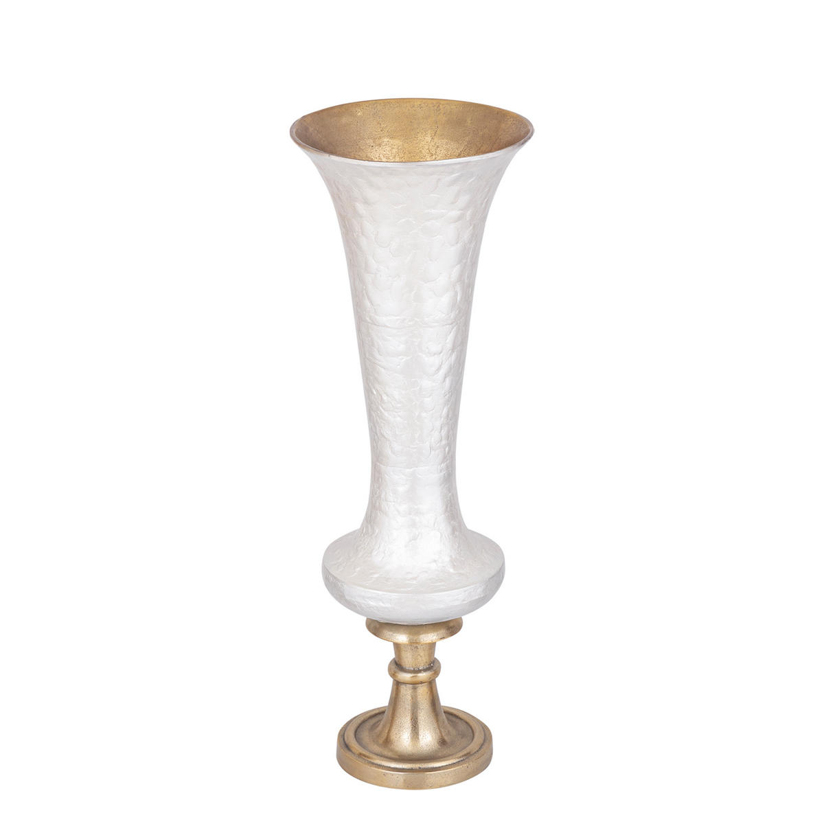 TOPF Lysse Weiß 28/28/79cm - Weiß, Metall (79cm) - PTMD Collection