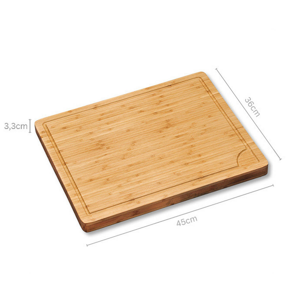 SCHNEIDEBRETT 45/36/3,3 cm - Braun, Naturmaterialen (36/45cm) - Kesper