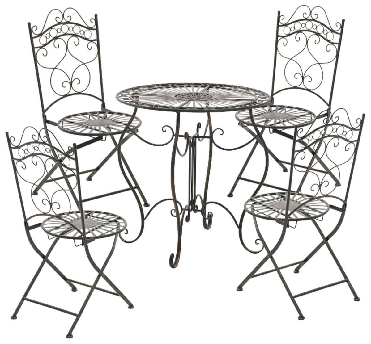 GARTENSTÜHLE Indi - 2er Set - bronze - Braun, Metall (40/50/92cm) - TPFGarden