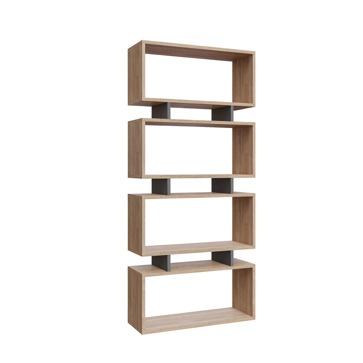 REGAL 4 Böden L72 cm - Langdon - Eiche Artisan/Grau, Holzwerkstoff (25/161/72cm) - Calicosy