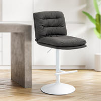 BARHOCKER Diamant Stoff weiß dunkelgrau - Dunkelgrau/Weiß, Textil/Metall (42/116/56cm) - TPFLiving