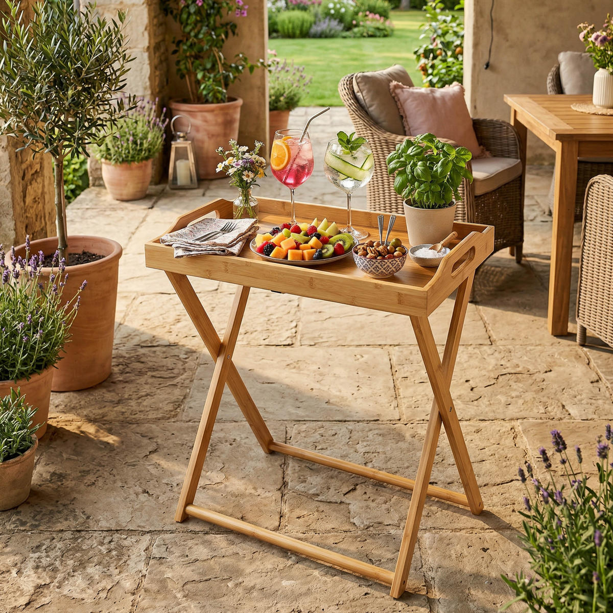 TABLETTTISCH, Bambus - Hellbraun, Holz (55/7/35cm) - bremermann