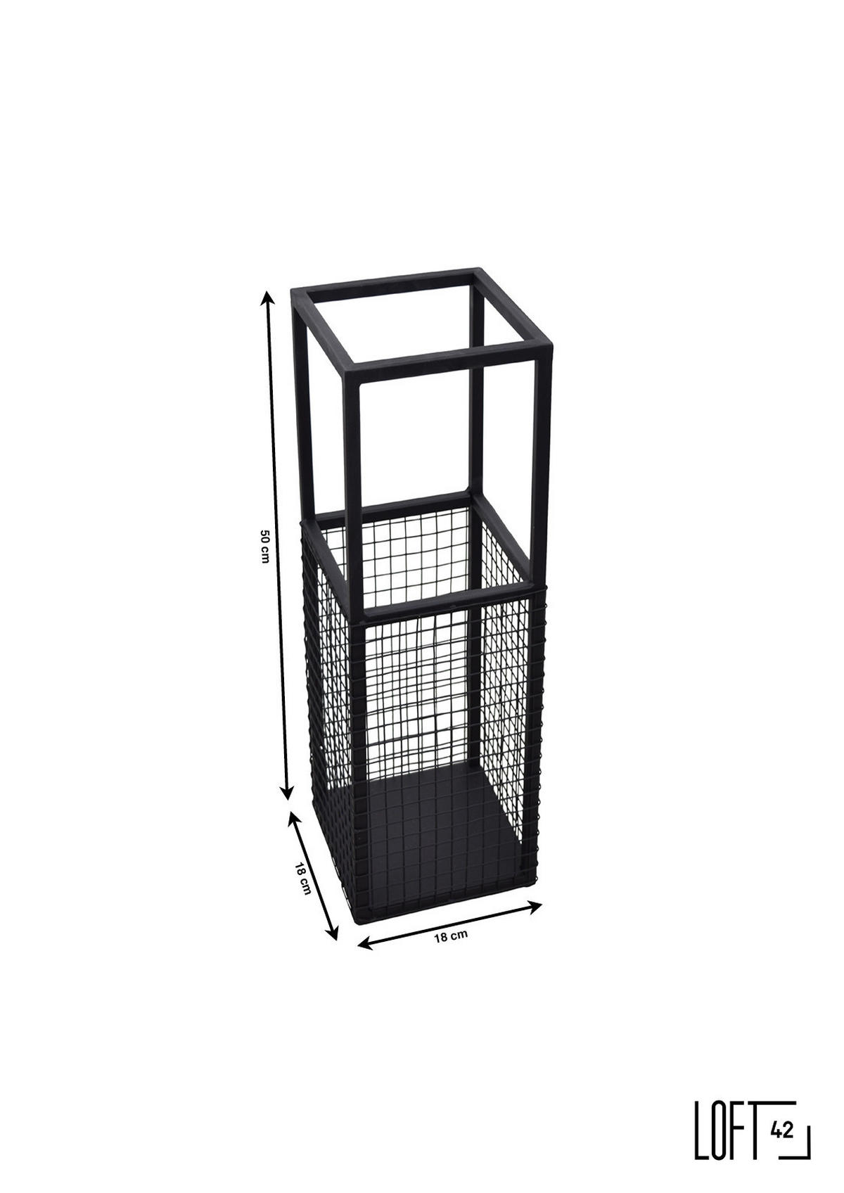 SCHIRMSTÄNDER Rina Schwarz - Schwarz, Metall (18/50/18cm) - LOFT42