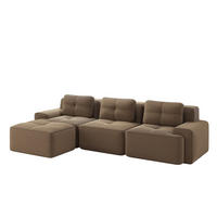 ECKSOFA 293/177/69 cm braun aus Cord ohne Montage mit Tiefsitz - Braun, Textil (177/293cm) - OKWISH