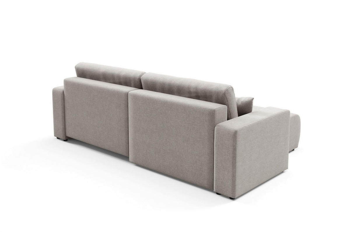 ECKSOFA Augusto - Hellgrau, Holzwerkstoff/Textil (244/149cm) - Fun Möbel