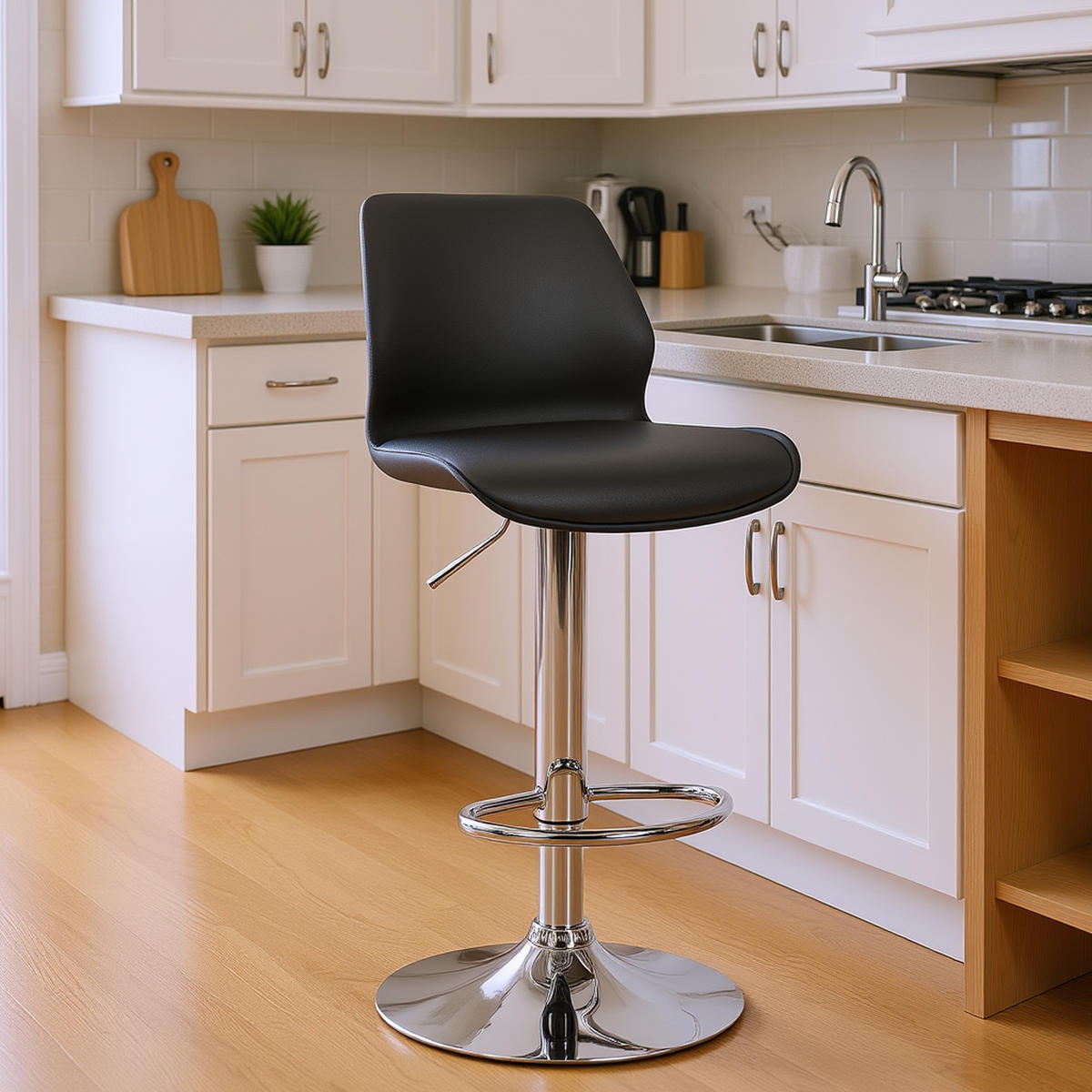 BARHOCKER Gilian Kunststoff grau - Chromfarben/Grau, Kunststoff/Metall (39/102/42cm) - TPFLiving