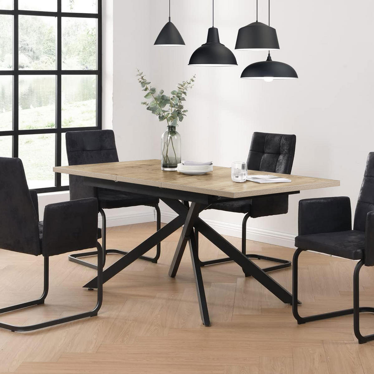 ESSTISCH LARS 120-160/80/76 cm Sandeiche - Sandfarben, Holz (80/120/76cm) - B&D Home