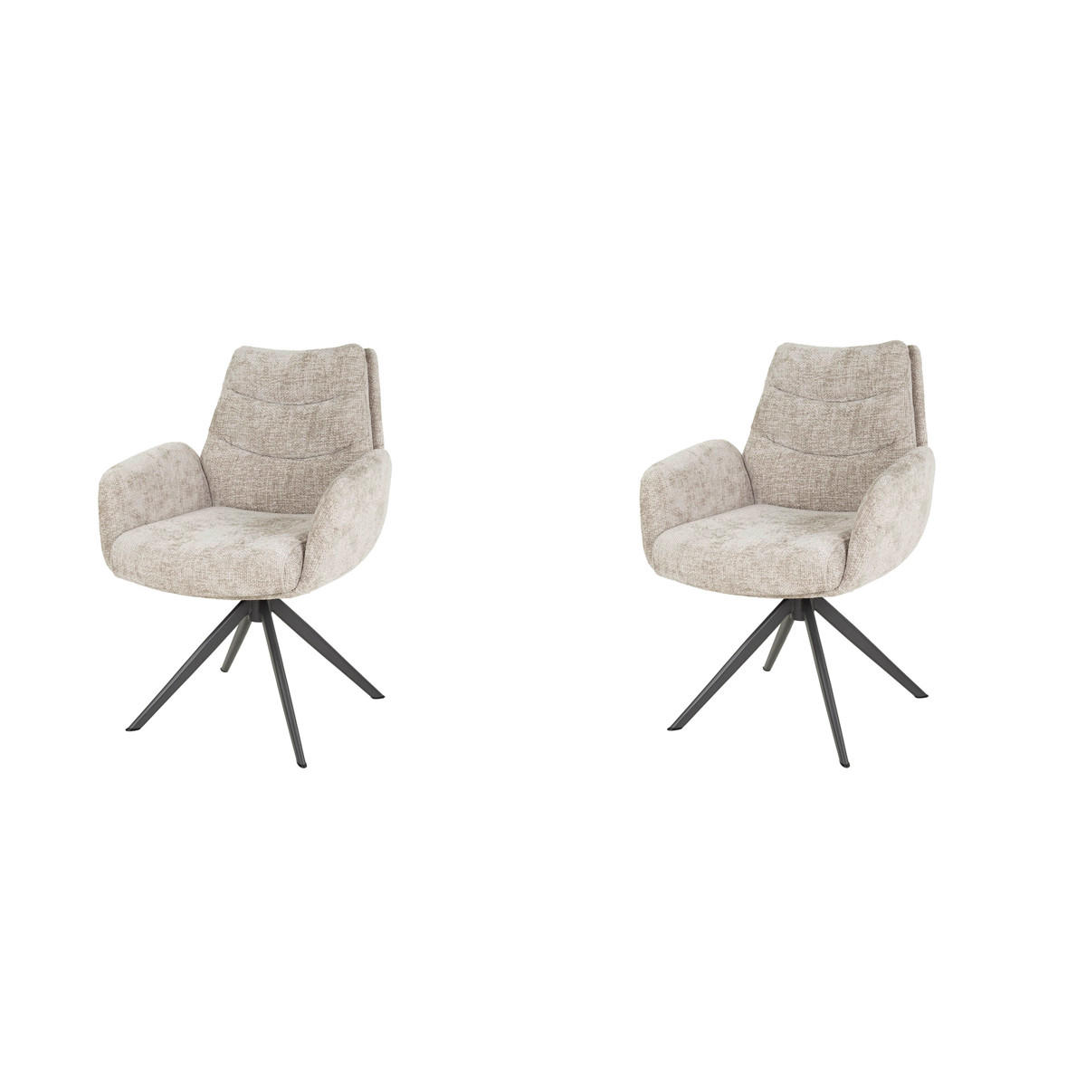 ESSZIMMERSTUHL Lounge Beige 67/66/ 90 cm 2er-Set - Beige, Textil (66/90/67cm) - Hoyz Collection