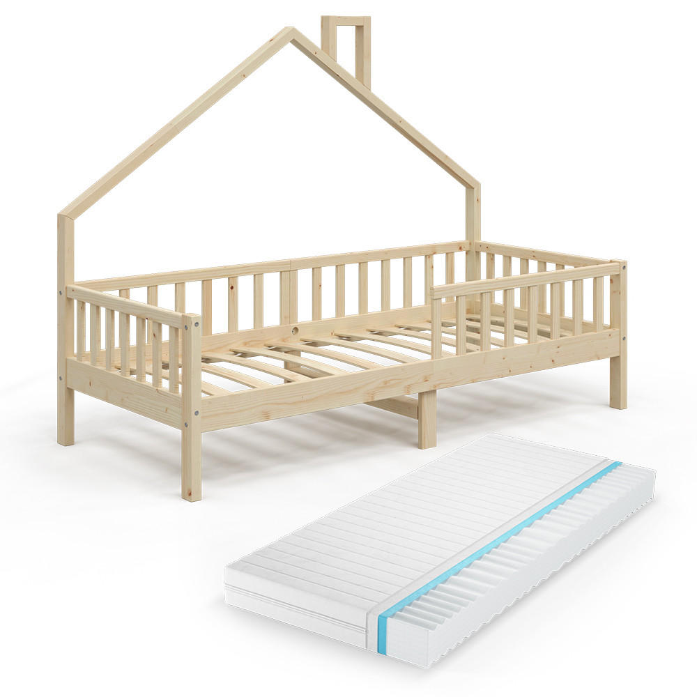 DOMEČKOVÁ POSTEL Noemi Přírodní dřevo - přírodní, dřevo (90/200cm) - VitaliSpa