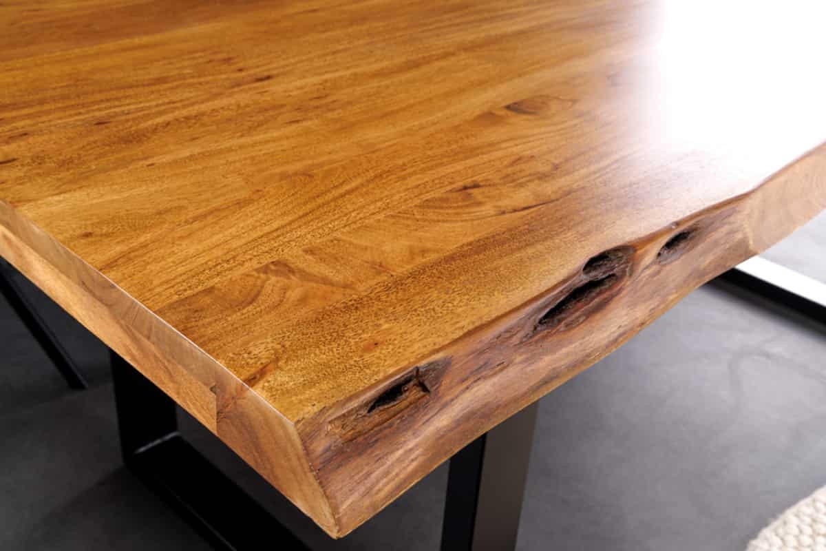 ESSTISCH MAMMUT Akazie 200cm - Schwarz/Braun, Holz/Metall (100/200/76cm) - riess-ambiente