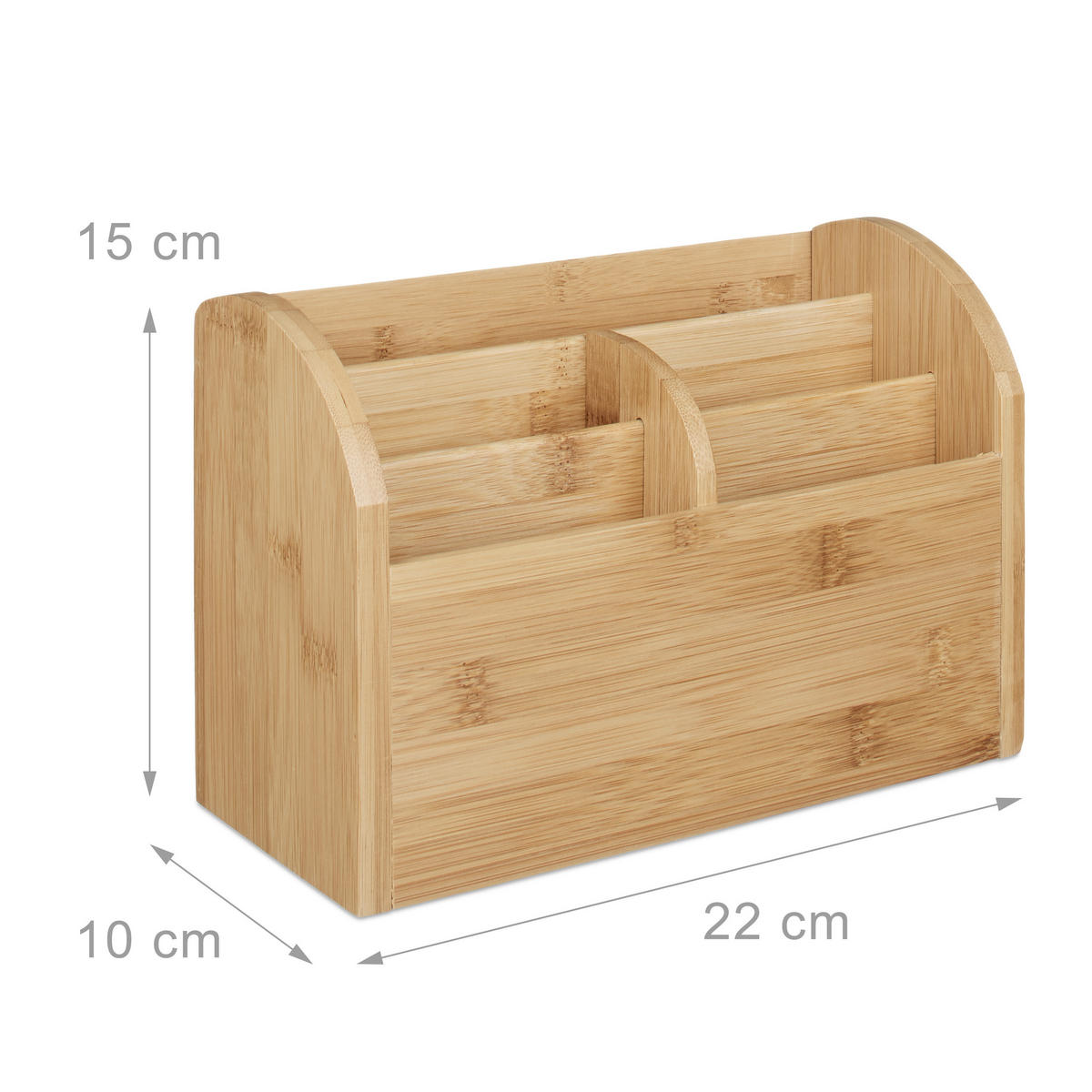 SCHREIBTISCH-ORGANIZER - Hellbraun, Holz (10/22/15cm) - Relaxdays