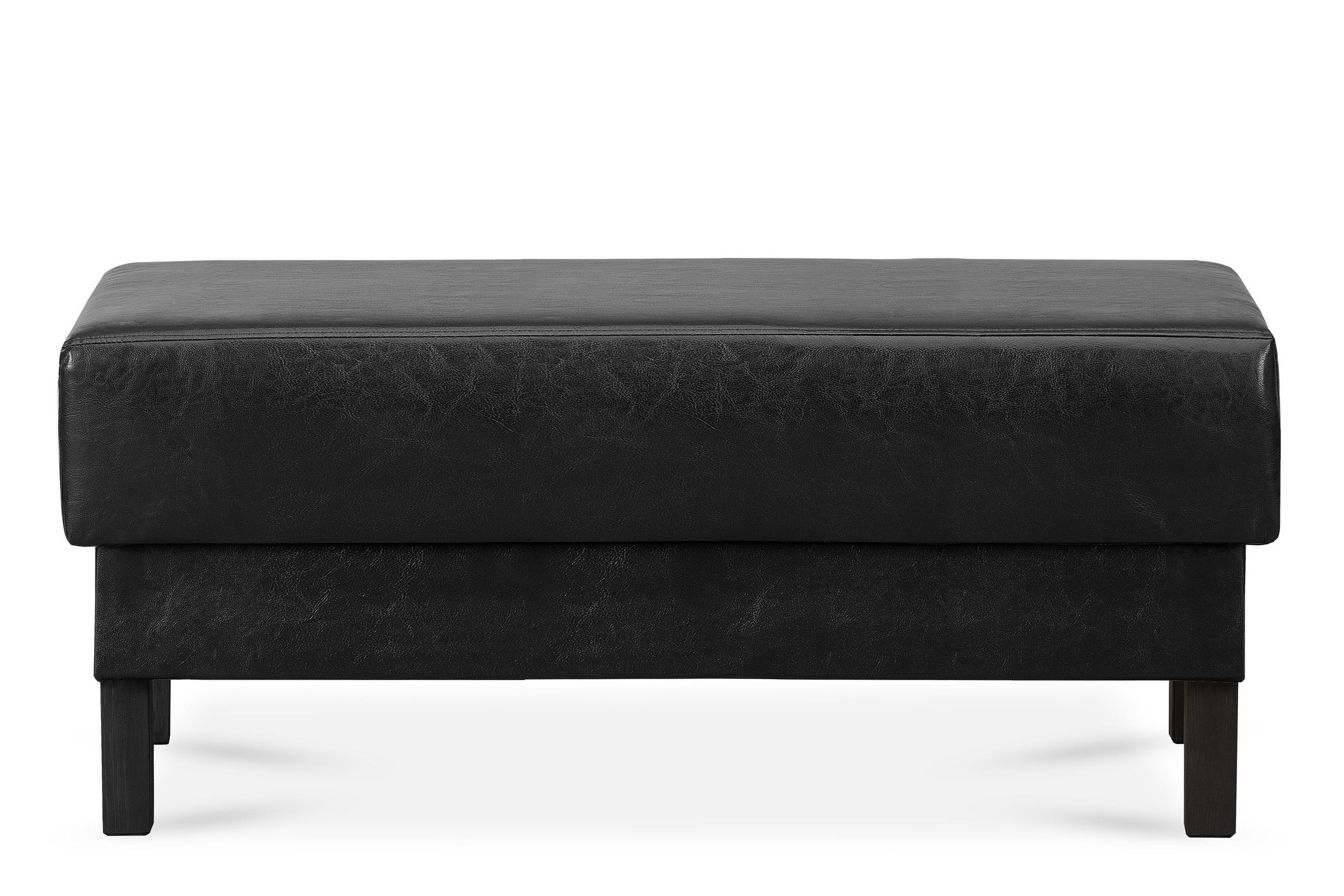 SITZHOCKER ESPECTO auf hohen Holzbeinen, schwarz - Schwarz, Textil (106/47/56cm) - KONSIMO®