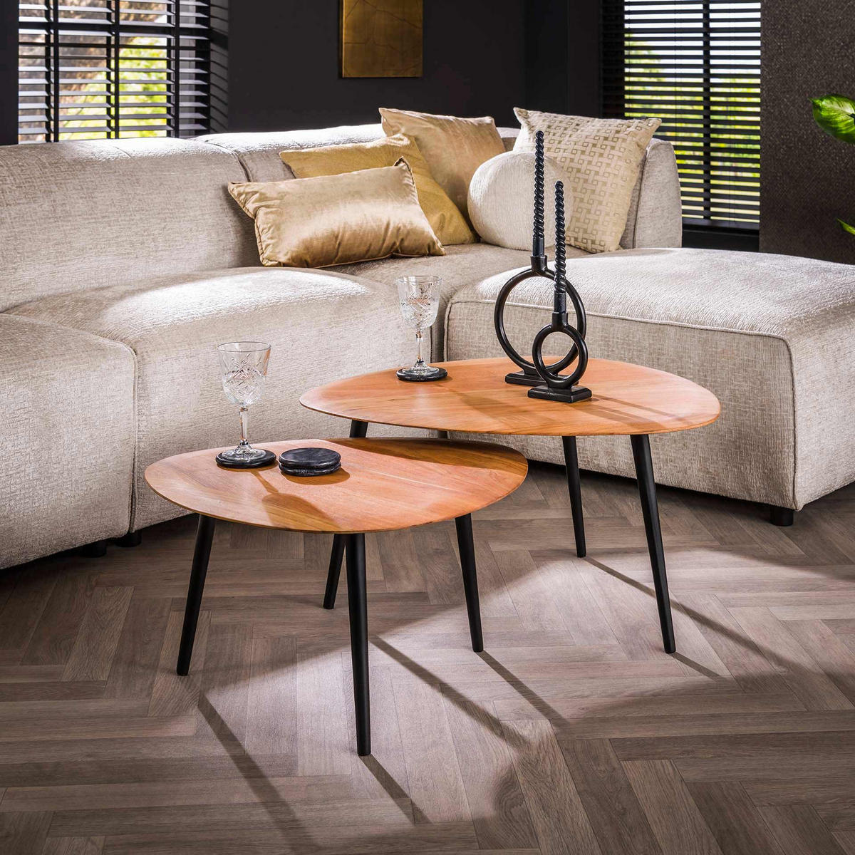 COUCHTISCH Drieor Braun 80/80/40 cm 2er-Set - Braun, Holz (80/80/40cm) - Hoyz Collection