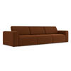 4-SITZER-SOFA Samt Stoff Orange - Rot/Terra cotta, Kunststoff/Textil (314/80/103cm) - Makamii