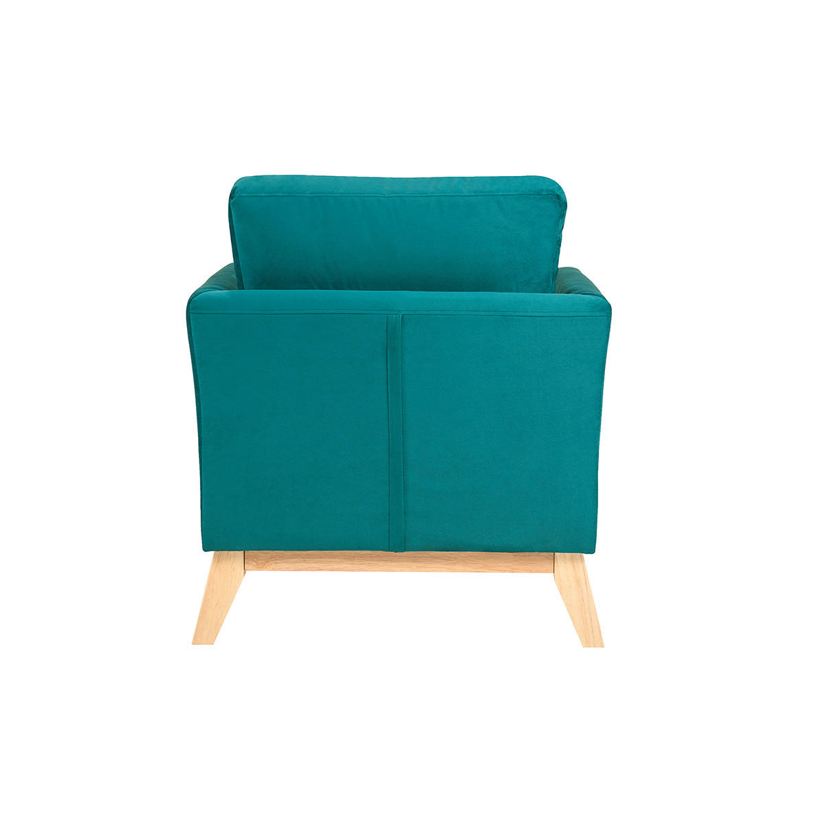 SESSEL abnehmbarer Bezug petrolblau Samt OSLO - Petrol, Kunststoff (80/81/74.5cm) - Miliboo