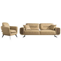 SITZGARNITUR Royal, Braun Stellvariante 2+1 - Braun, Leder (200/100/90cm) - Villa Möbel