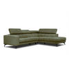 ECKSOFA MORELLO 5-Sitzer, olivgrün - Schwarz/Olivgrün, Holzwerkstoff/Textil (287/228cm) - Courtois Laville
