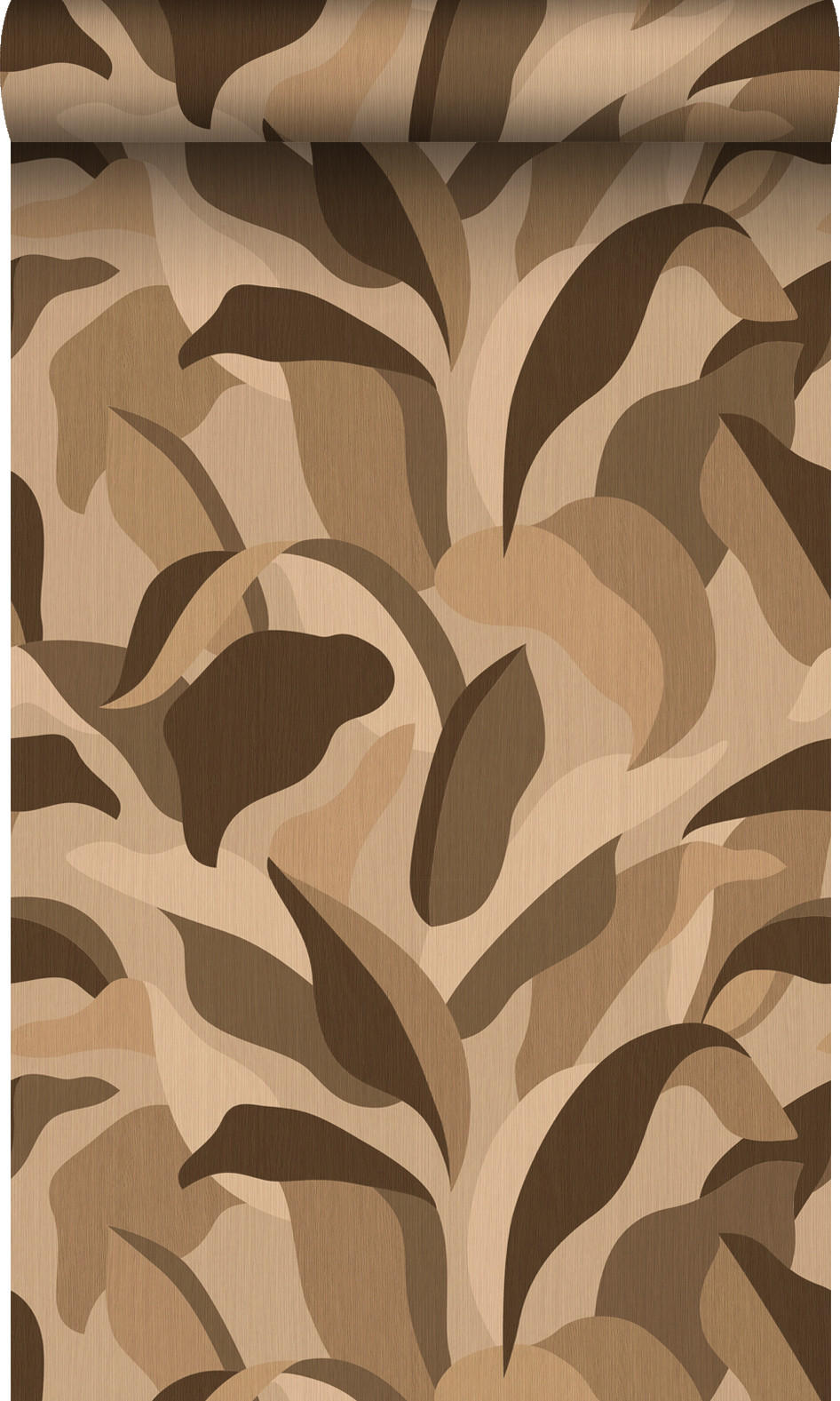 TAPETE tropische Blätter 50 x 900 cm - Braun, Papier (50/900cm) - Origin Wallcoverings