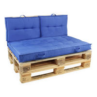 GARTEN-LOUNGESOFA aus Paletten, inkl. Sitzkissen, Blau - Blau, Holz (60/80/60cm) - Oviala