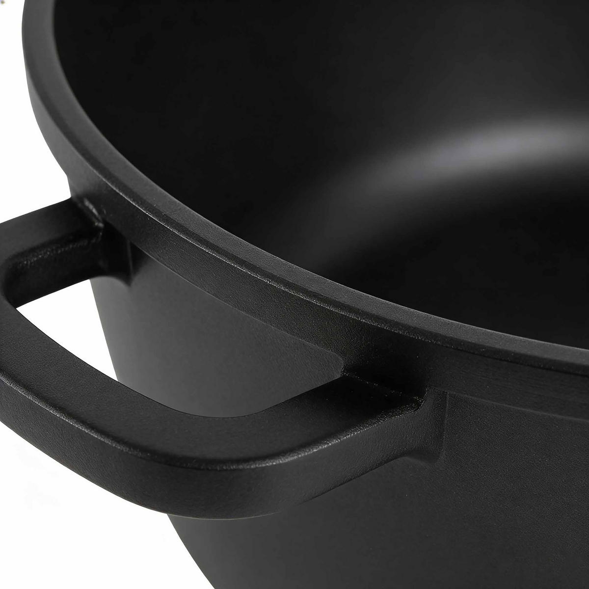 HRNEC černá stříbrná litý hliník 10 l - černá, kov/sklo (28/28/20cm) - Relaxdays