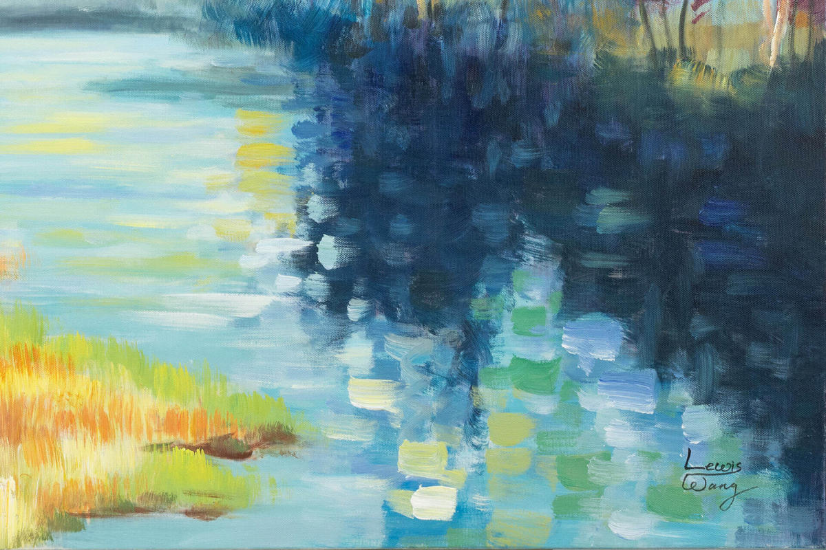 RUČNO SLIKANA AKRILNA SLIKA, 90/60 CM - višebojno, tekstil/drvo (90/60cm) - KUNSTLOFT