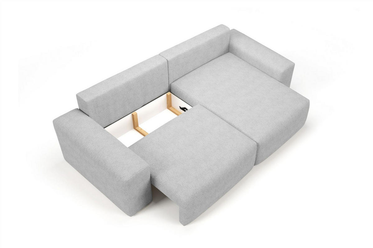 ECKSOFA Arona Xs Mit Schlaffunktion - Dunkelgrau, Holzwerkstoff/Textil (255/148cm) - Fun Möbel