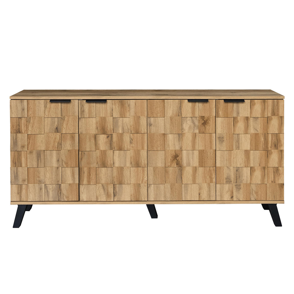 SIDEBOARD in Eiche Optik Stil mit 3 Türen, 160.5/35.5/78cm - Braun, Holzwerkstoff (35.5/78/160.5cm) - Urban Meuble