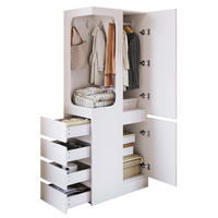 KLEIDERSCHRANK 70/170/40 cm Weiß aus Holz mit Schubladen - Weiß, Holzwerkstoff (40/170/70cm) - OKMYHOME
