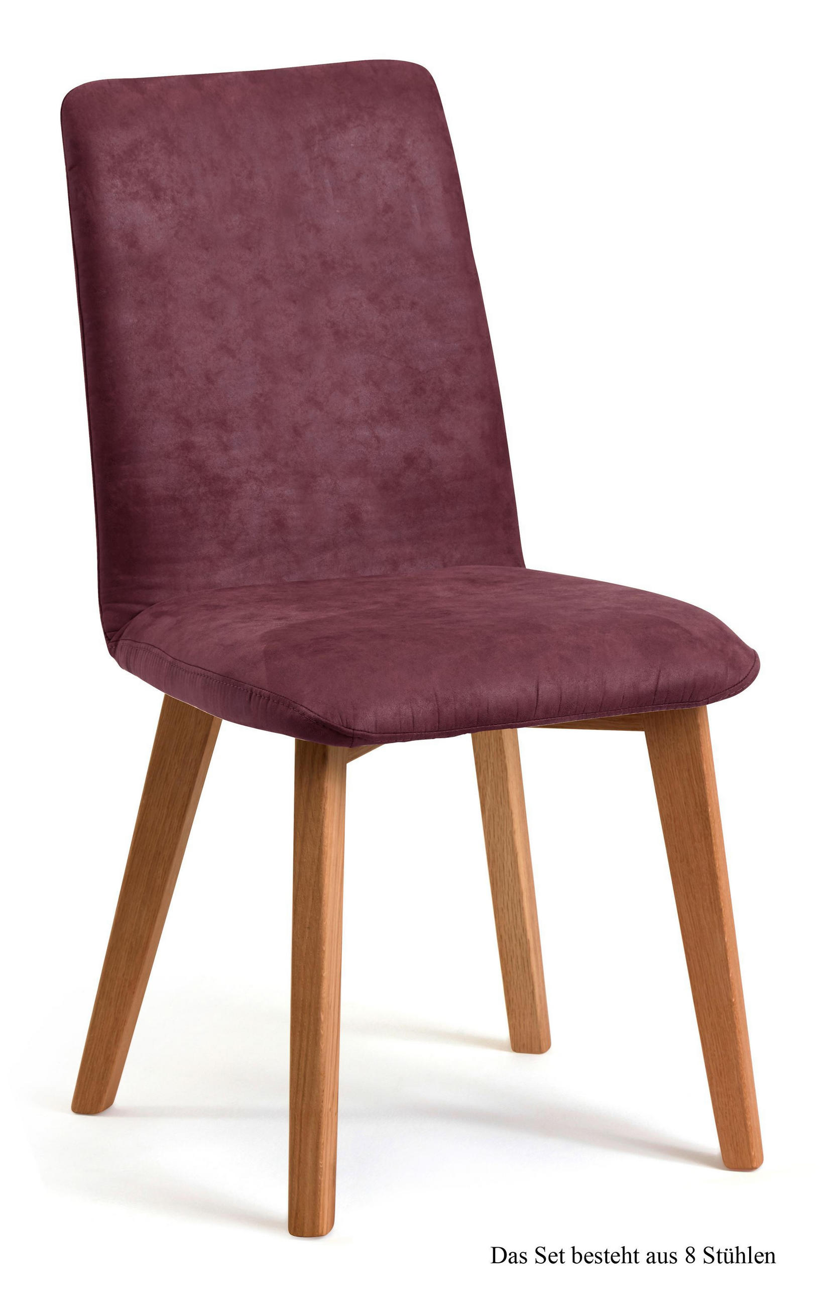 ESSZIMMERSTUHL (8er-Set) Darci 47x92x60 Eiche geölt/Marsala - Eichefarben/Brombeere, Kunststoff (60/92/47cm) - 58aufmkessel