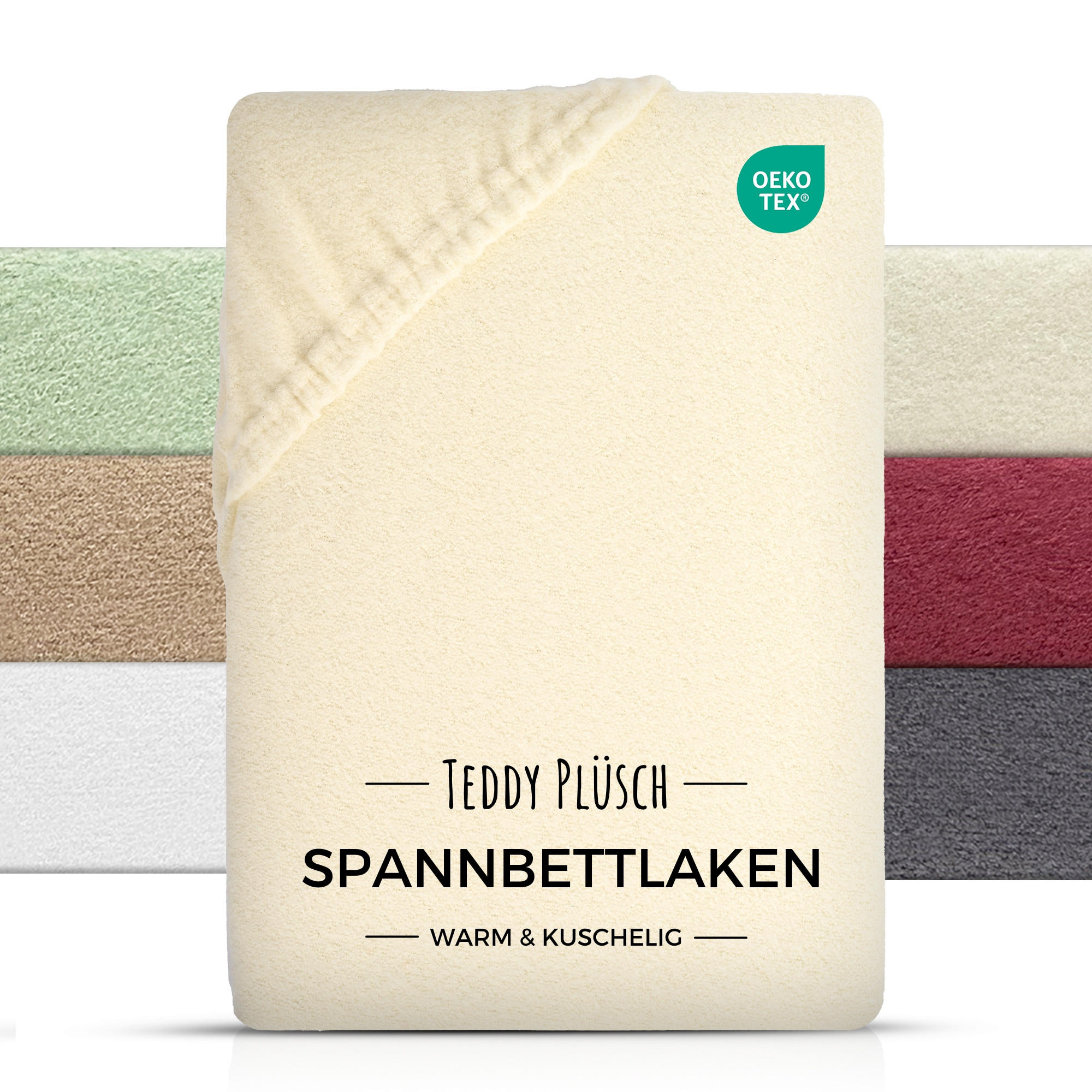 TEDDY-PLÜSCH-SPANNBETTLAKEN 160x200 cm Warmes Winter Bettlaken Creme - Naturfarben, Textil (160/200cm) - Carpe Sonno