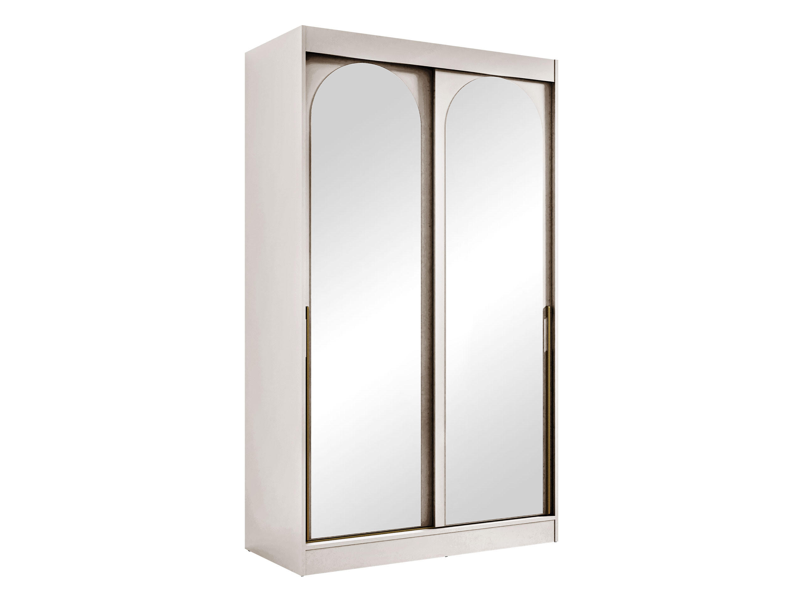 SCHIEBETÜRENSCHRANK Modin 120 - Kaschmir/Goldfarben, Holzwerkstoff/Kunststoff (120/216/65cm) - MIRJAN24