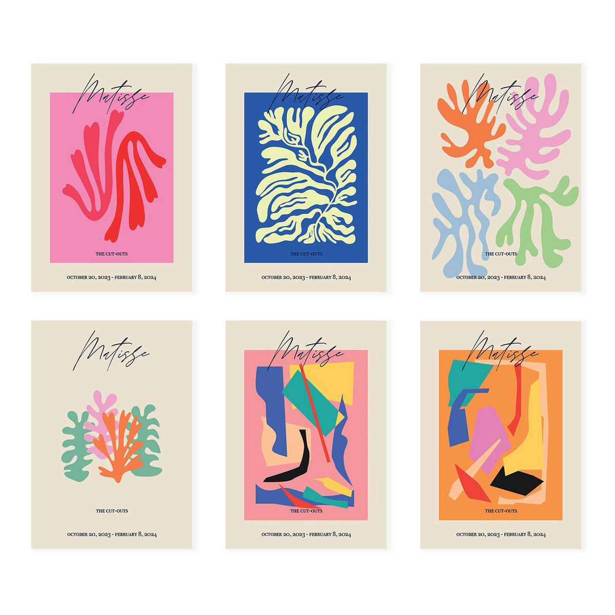POSTER Set Mit 6 Illustrationen Von Henri Matisse A3 Rahmenlos - Klar, Papier (29/3cm) - Nacnic