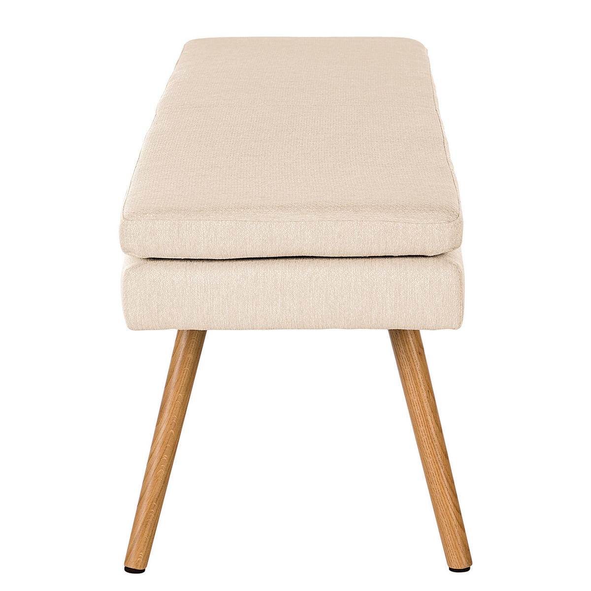 SITZBANK - Textil / Massivholz Eiche - Eichefarben/Beige, Eichenholz/Holz (140/48/41cm) - home24