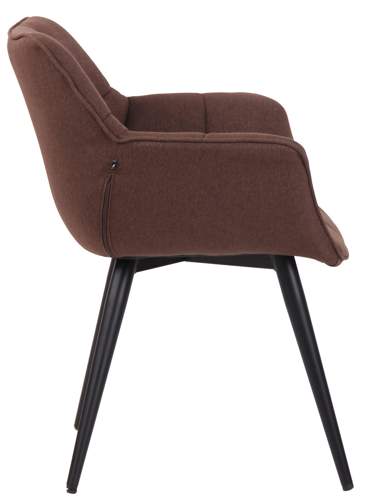 ESSZIMMERSTUHL Rosini Stoff, Gestell Metall matt Schwarz Braun - Schwarz/Braun, Textil/Metall (64/84/60cm) - TPFLiving