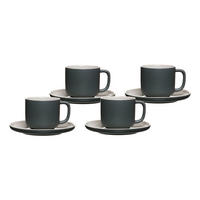 KAFFEETASSEN MIT UNTERTASSEN Jasper Grau 240 ml 4er Set - Grau, Keramik (15/9/15cm) - Ritzenhoff Breker