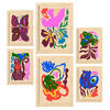 POSTER Set Mit 6 Malerisch 4 In Blume Zusammenfassung Ästhetische Dekorative Gemälde Für Ihr Wohnzimmer Zuhause A3 & A4 Rahmen Aus Hellem Holz - Beige, Papier (29/3cm) - Nacnic