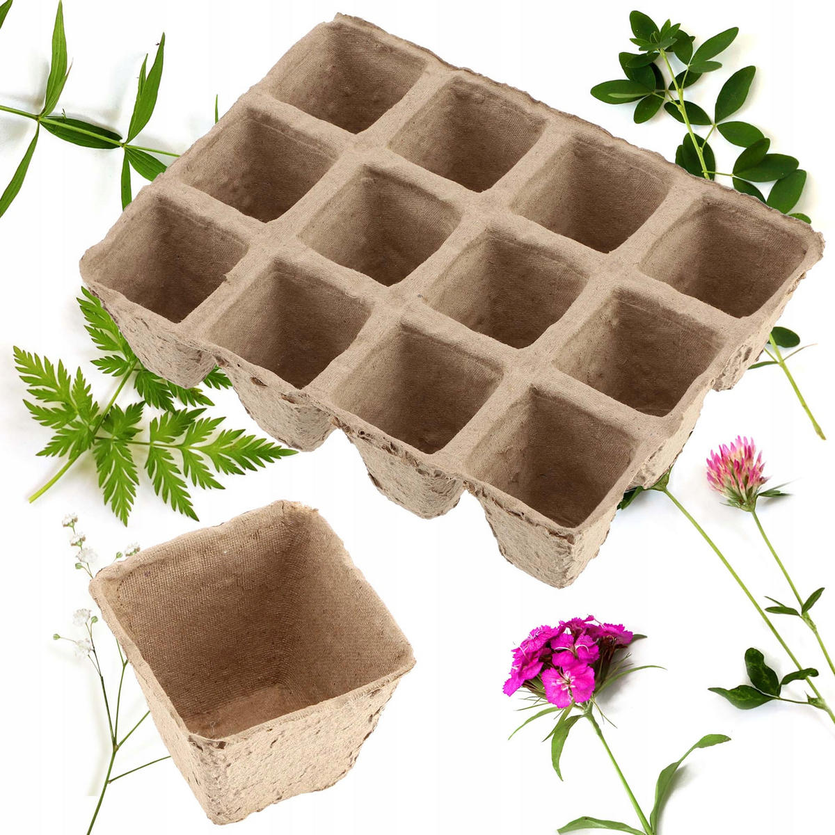 TORFTÖPFE, 16 x 12 cm 10 Stk.+ 6 x 5 cm 72 Stk. - Naturfarben, Naturmaterialien - KADAX