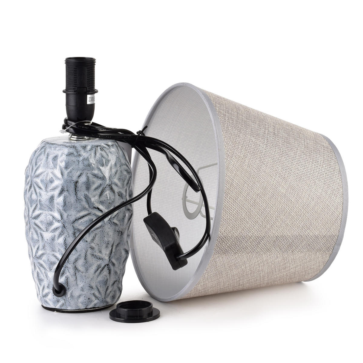STOLNÍ LAMPA, keramika, modrá - modrá, keramika (9/9/31cm) - Mondex